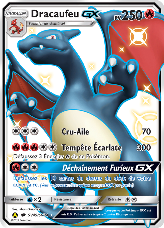 Carte Pokémon Dracaufeu-GX SV49/SV94 Ultra Rare Destinées Occultes