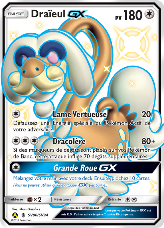 Carte Pokémon Draïeul-GX SV80/SV94 Ultra Rare Destinées Occultes