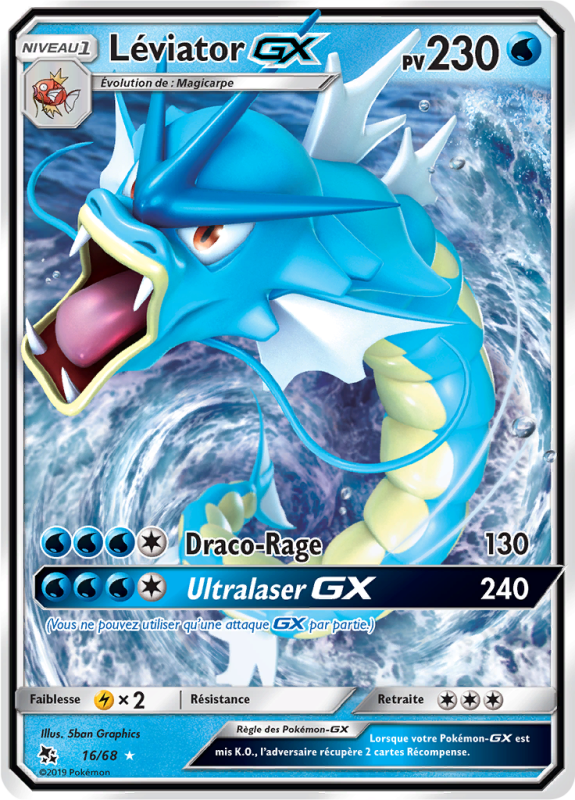 Carte Pokémon Léviator-GX 16/68 Ultra Rare Destinées Occultes