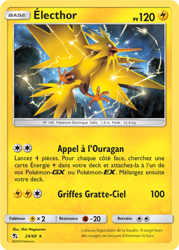 Carte Pokémon Électhor 24/68 Holographique Destinées Occultes