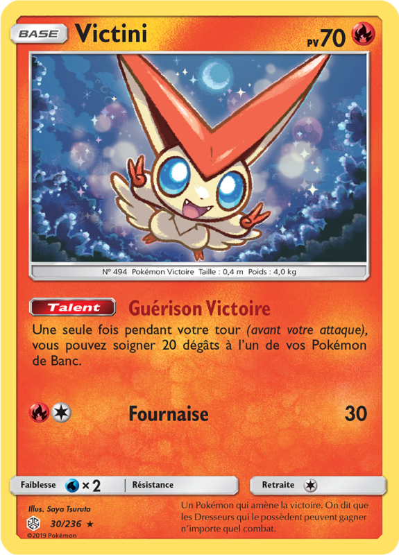 Carte Pokémon Victini 30/236 Holographique Éclipse Cosmique
