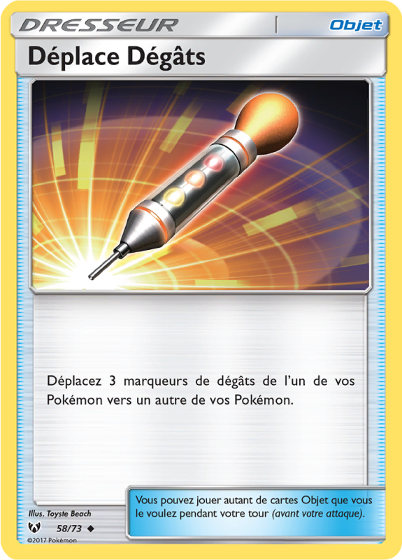 Carte Pokémon Déplace Dégâts 58/73 Peu commune Légendes Brillantes