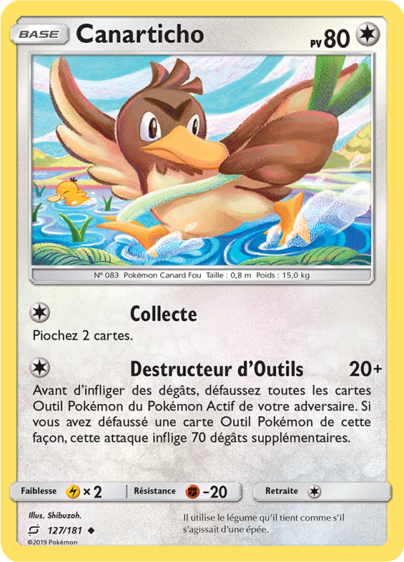 Carte Pokémon Canarticho 127/181 Peu commune Duo de Choc