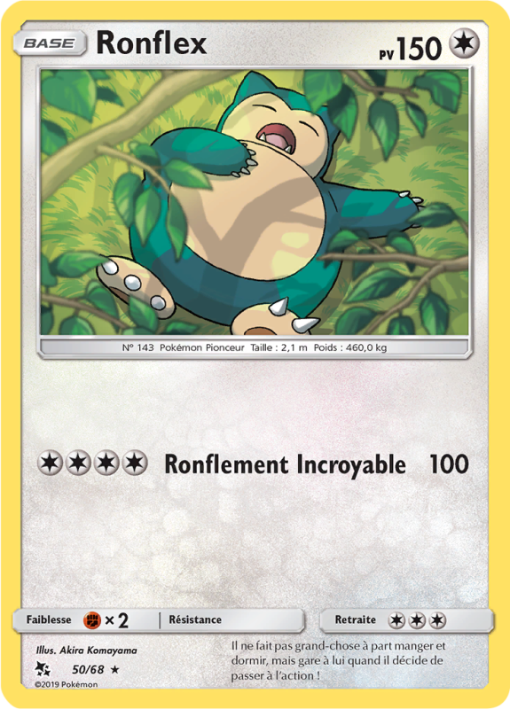 Carte Pokémon Ronflex 50/68 Rare Destinées Occultes