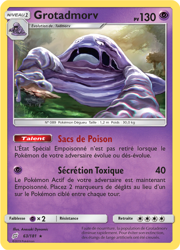 Carte Pokémon Grotadmorv 63/181 Rare Duo de Choc