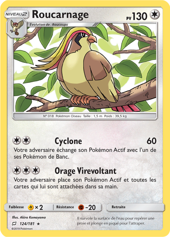Carte Pokémon Roucarnage 124/181 Rare Duo de Choc