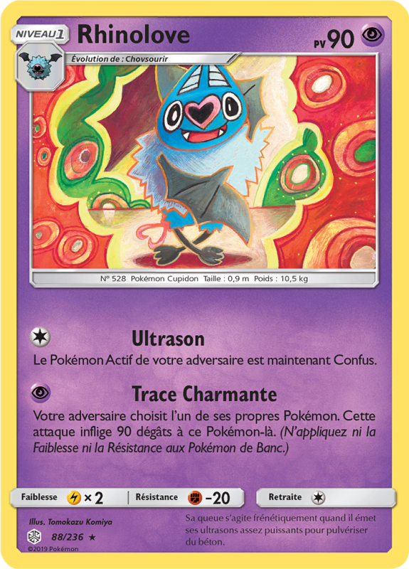 Carte Pokémon Rhinolove 88/236 Rare Éclipse Cosmique