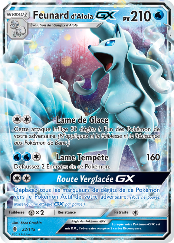 Carte Pokémon Feunard d'Alola-GX 22/145 Ultra Rare Gardiens Ascendants