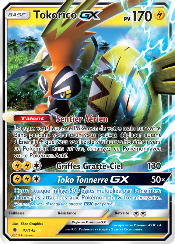 Carte Pokémon Tokorico-GX 47/145 Ultra Rare Gardiens Ascendants