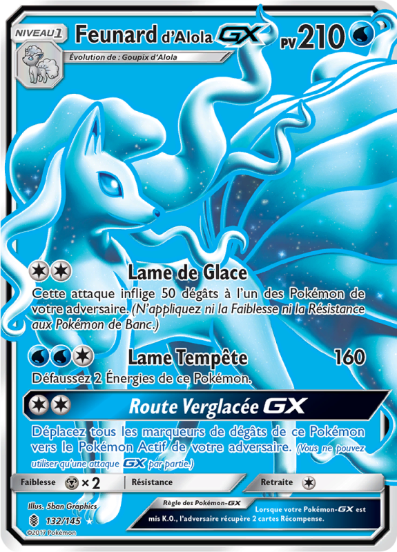 Carte Pokémon Feunard d'Alola-GX 132/145 Ultra Rare Gardiens Ascendants