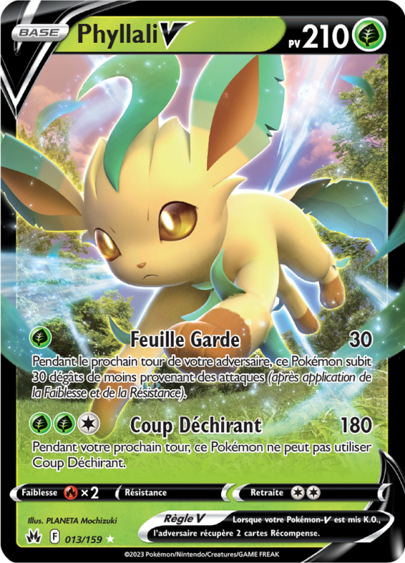 Carte Pokémon Phyllali-V 013/159 Ultra Rare Zénith Suprême