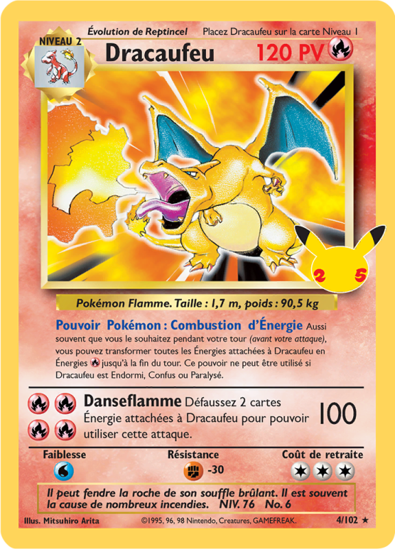 Carte Pokémon Dracaufeu 4/102 Ultra Rare Célébrations (JCC)