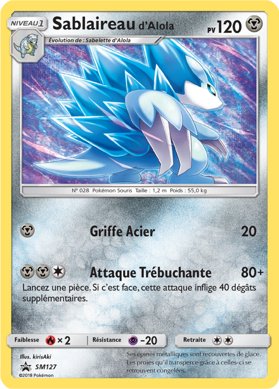 Carte Pokémon Sablaireau d'Alola SM127 Promo SM