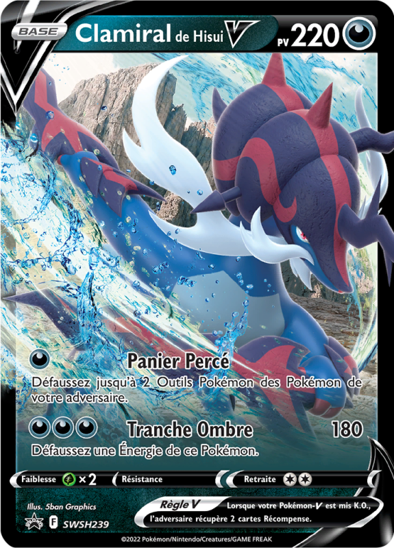 Carte Pokémon Clamiral de Hisui-V SWSH239 Promo SWSH