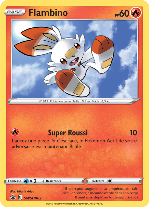 Carte Pokémon Flambino SWSH002 Promo SWSH