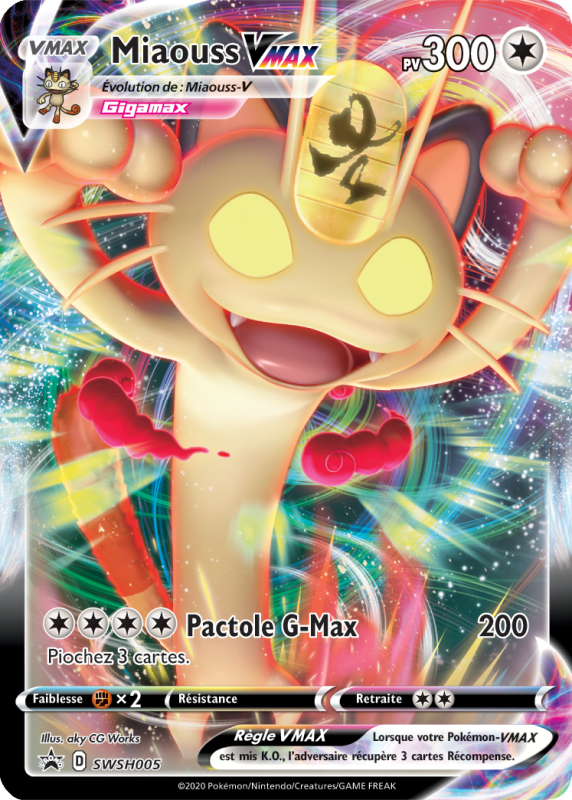 Carte Pokémon Miaouss-VMAX SWSH005 Promo SWSH