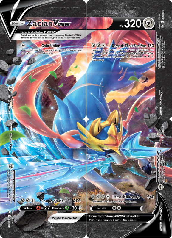 Carte Pokémon Zacian-V-UNION SWSH163-166 Promo SWSH