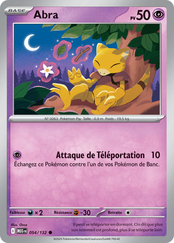 Carte Pokémon Abra 054/132 Commune Méga-Évolution (JCC)