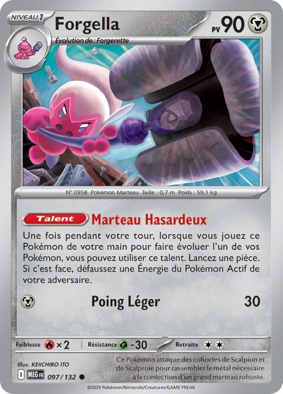 Carte Pokémon Forgella 097/132 Commune Méga-Évolution (JCC)