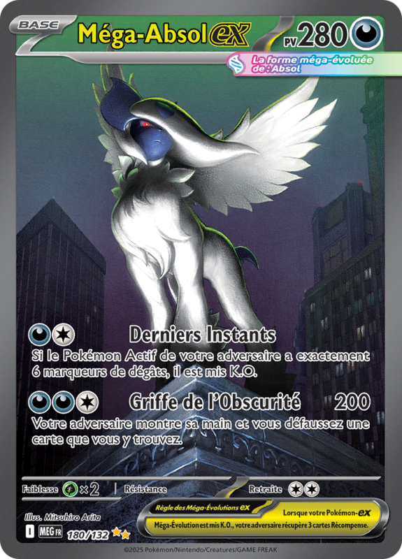Carte Pokémon Méga-Absol-ex 180/132 Alternative Méga-Évolution (JCC)