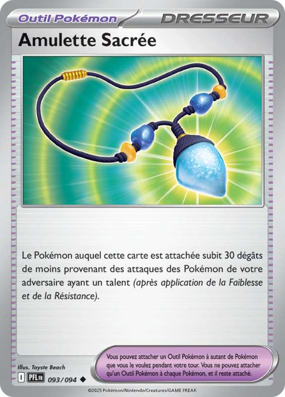 Carte Pokémon Amulette Sacrée 093/094 Peu commune Flammes Fantasmagoriques