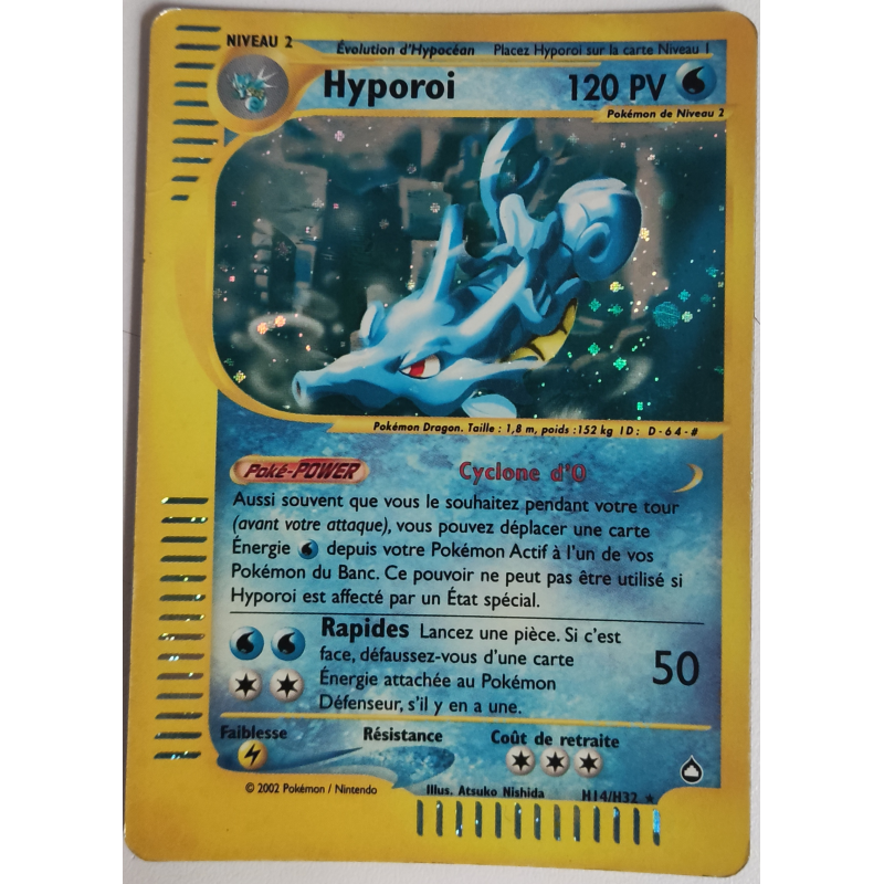 Carte Pokémon Hyporoi H14/H32 Holographique Aquapolis