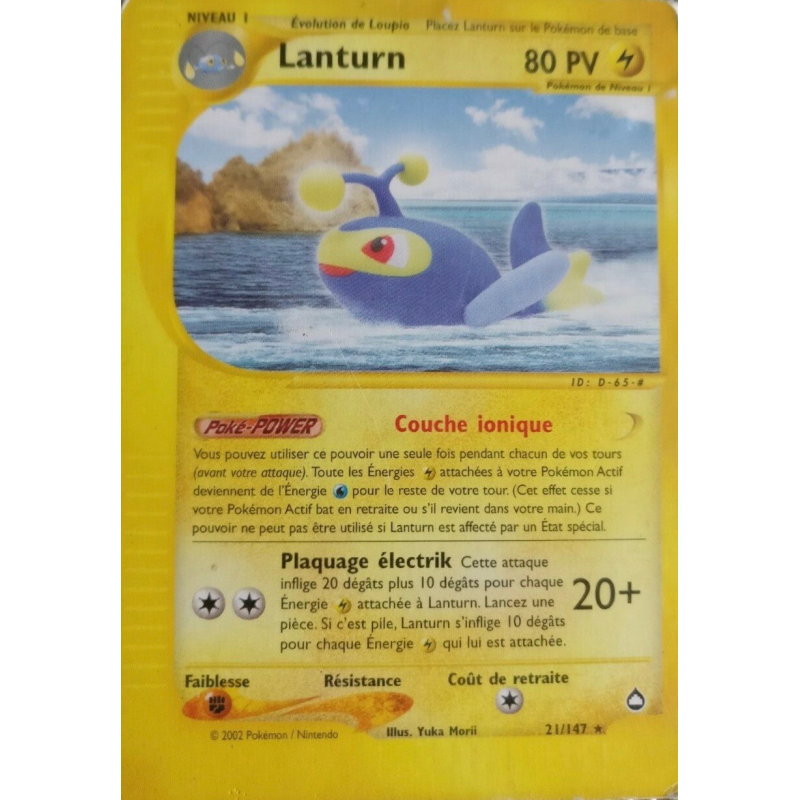 Carte Pokémon Lanturn 21/147 Rare Aquapolis