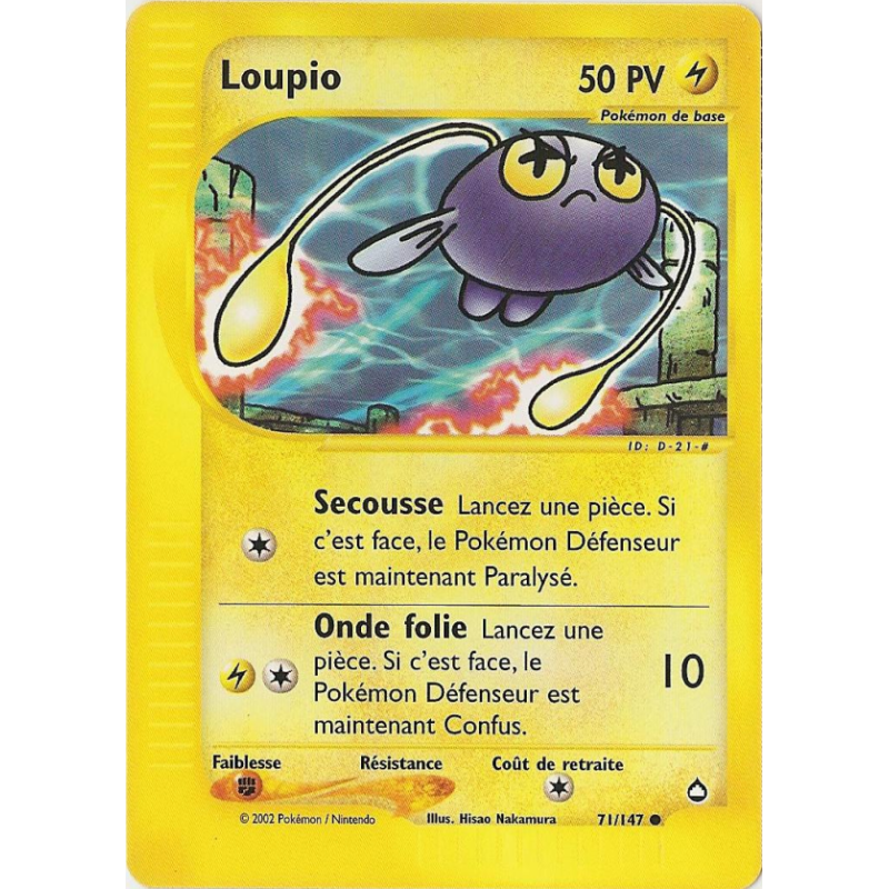 Carte Pokémon Loupio 71/147 Commune Aquapolis