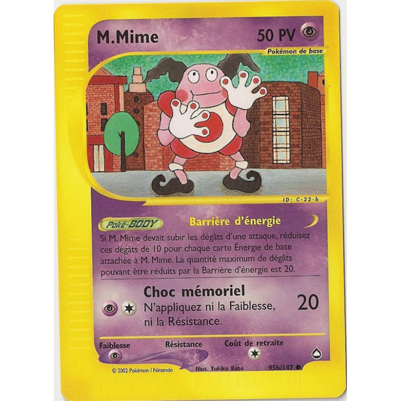 Carte Pokémon M.Mime 95b/147 Commune Aquapolis