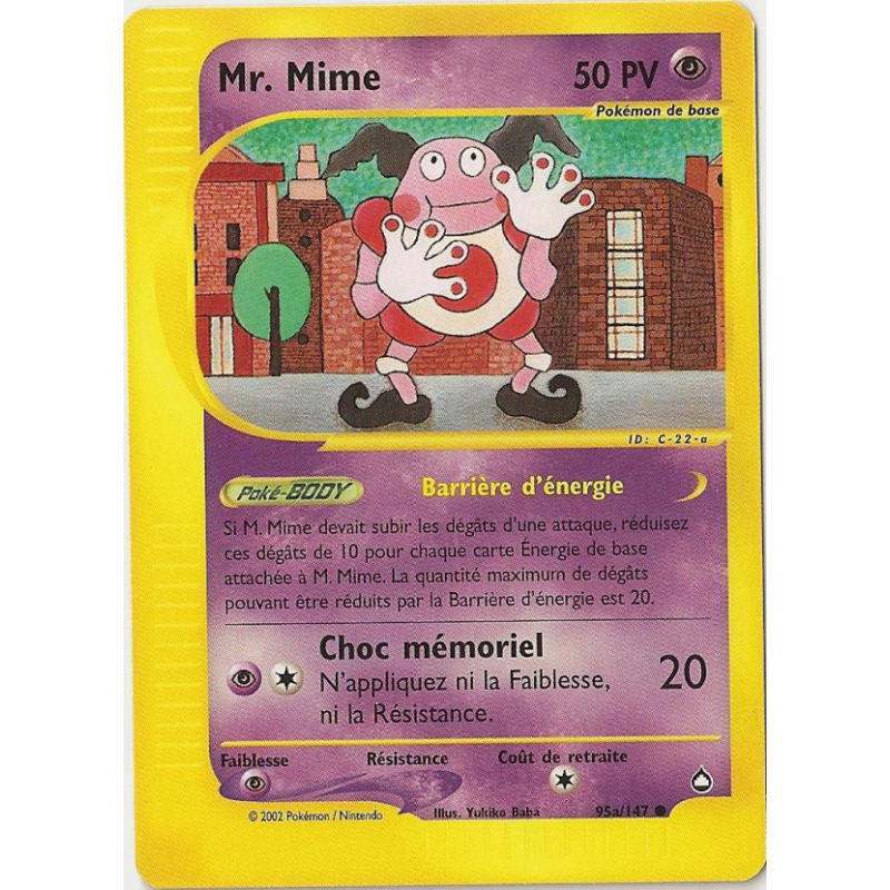 Carte Pokémon Mr. Mime 95a/147 Commune Aquapolis