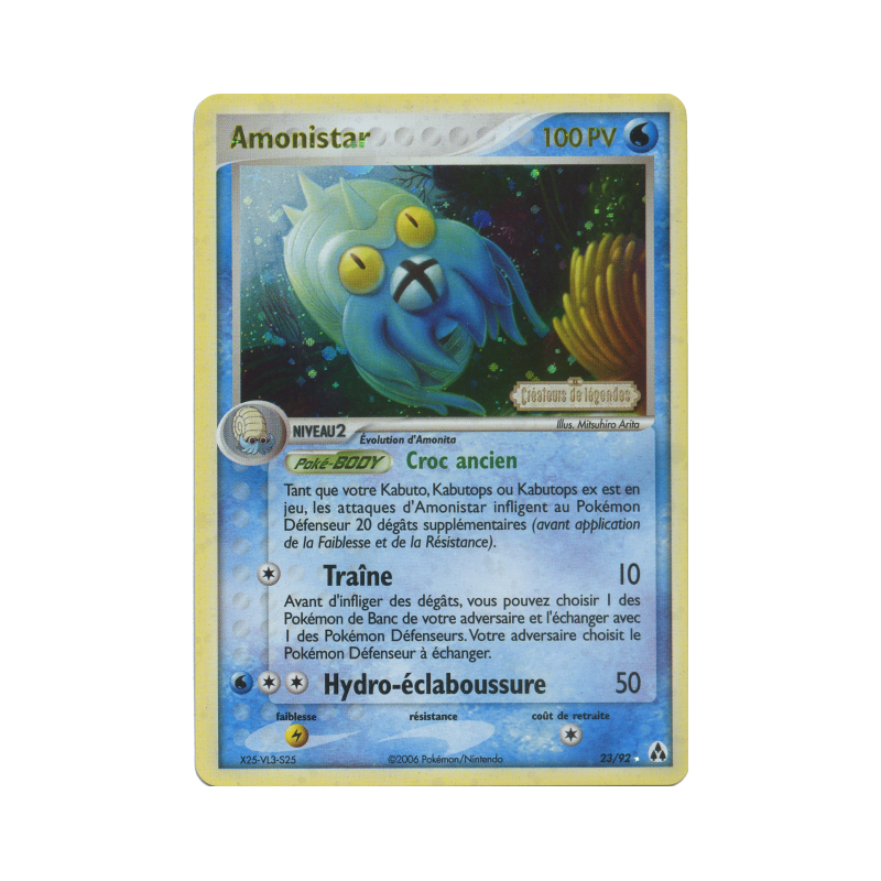 Carte Pokémon Amonistar 23/92 Rare Créateurs de légendes
