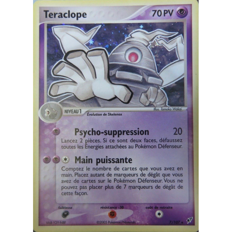 Carte Pokémon Teraclope 7/107 Holographique Deoxys