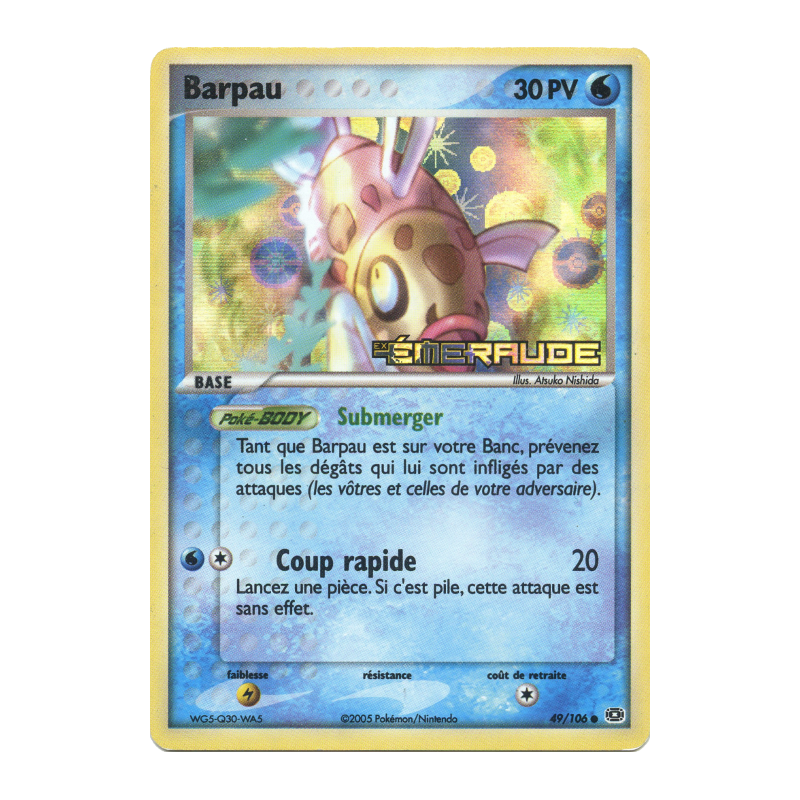 Carte Pokémon Barpau 49/106 Commune Émeraude