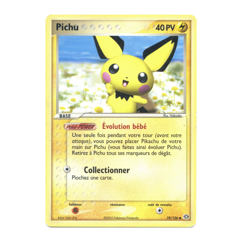 Carte Pokémon Pichu 59/106 Commune Émeraude