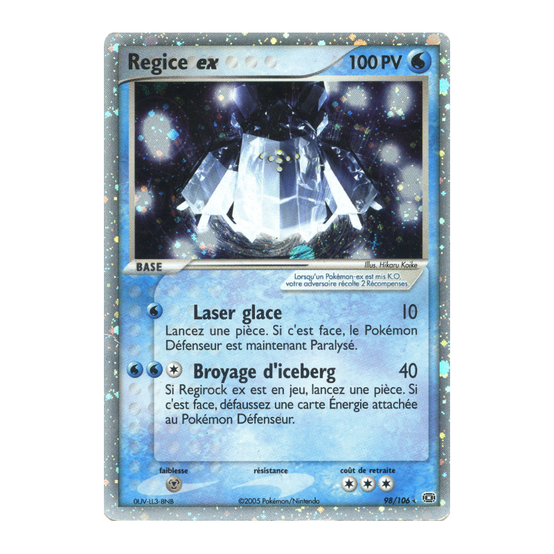 Carte Pokémon Regice ex 98/106 Ultra Rare Émeraude