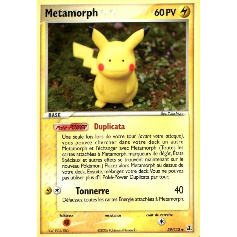 Carte Pokémon Metamorph 39/113 Peu commune Espèces Delta