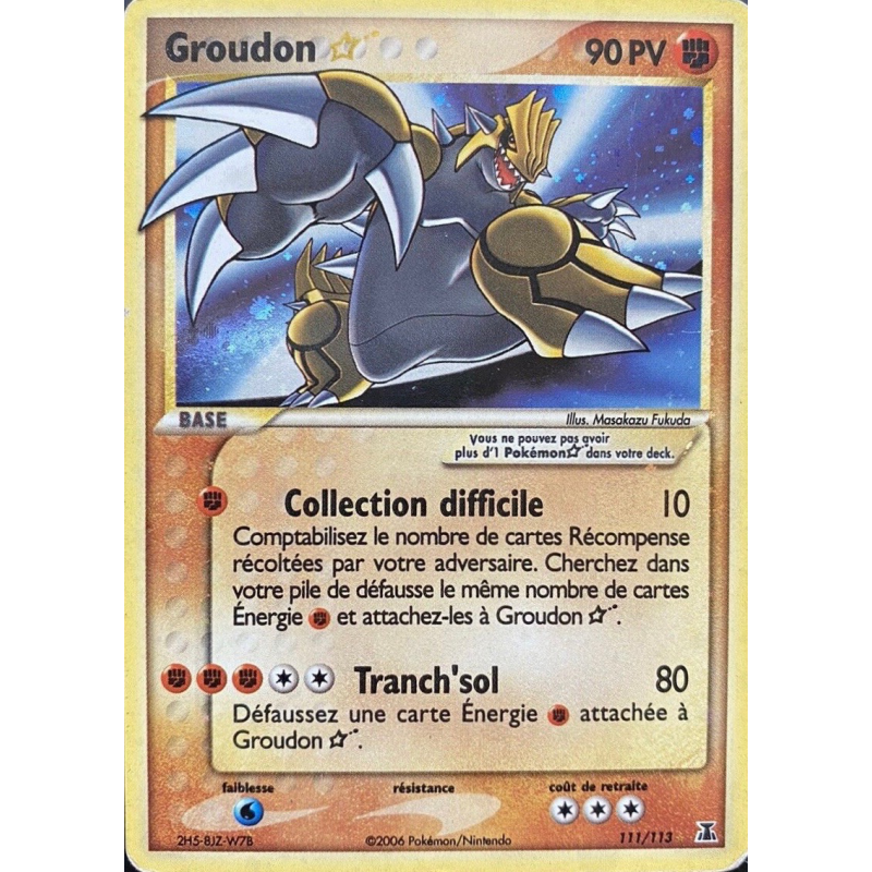 Carte Pokémon Groudon ☆ 111/113 Ultra Rare Espèces Delta