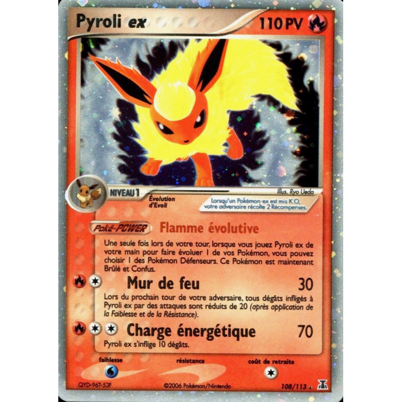 Carte Pokémon Pyroli ex 108/113 Ultra Rare Espèces Delta