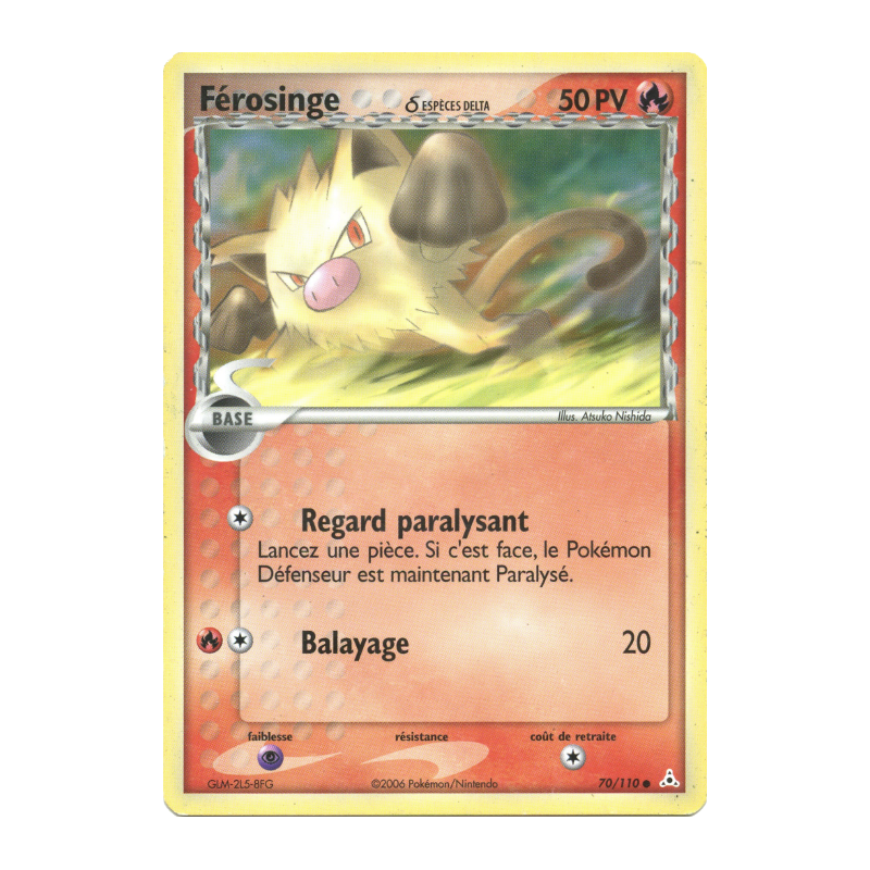 Carte Pokémon Férosinge δ 70/110 Commune Fantômes Holon