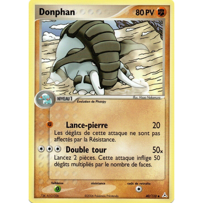 Carte Pokémon Donphan 40/110 Peu commune Fantômes Holon