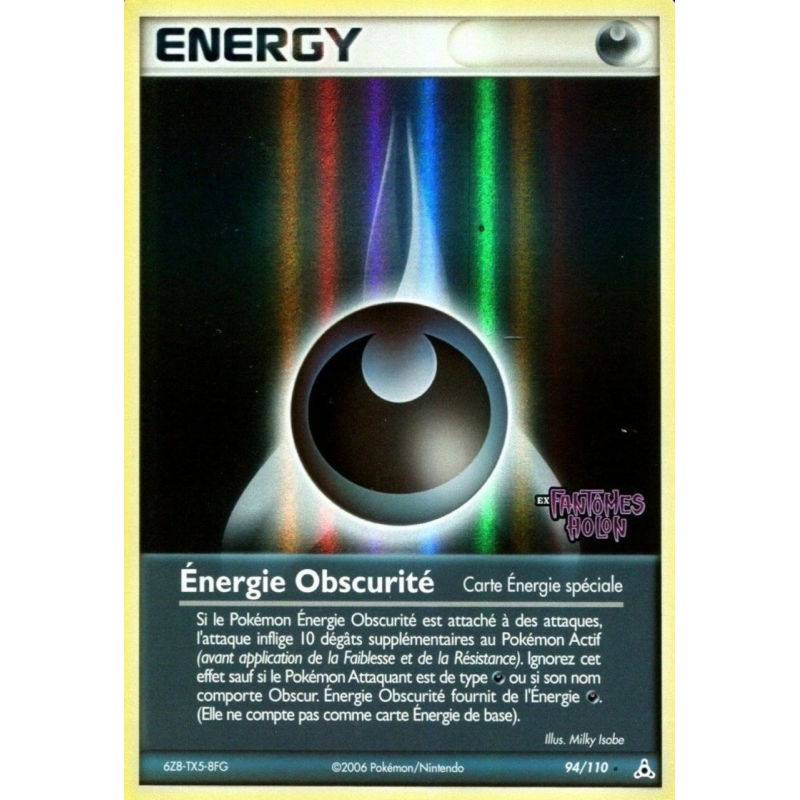 Carte Pokémon Énergie Obscurité 94/110 Rare Fantômes Holon