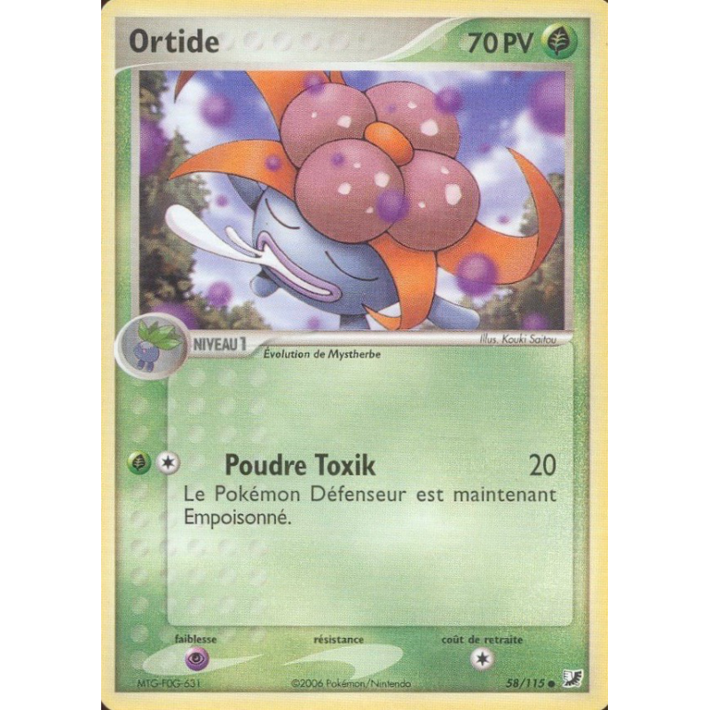 Carte Pokémon Ortide 58/115 Commune Forces Cachées