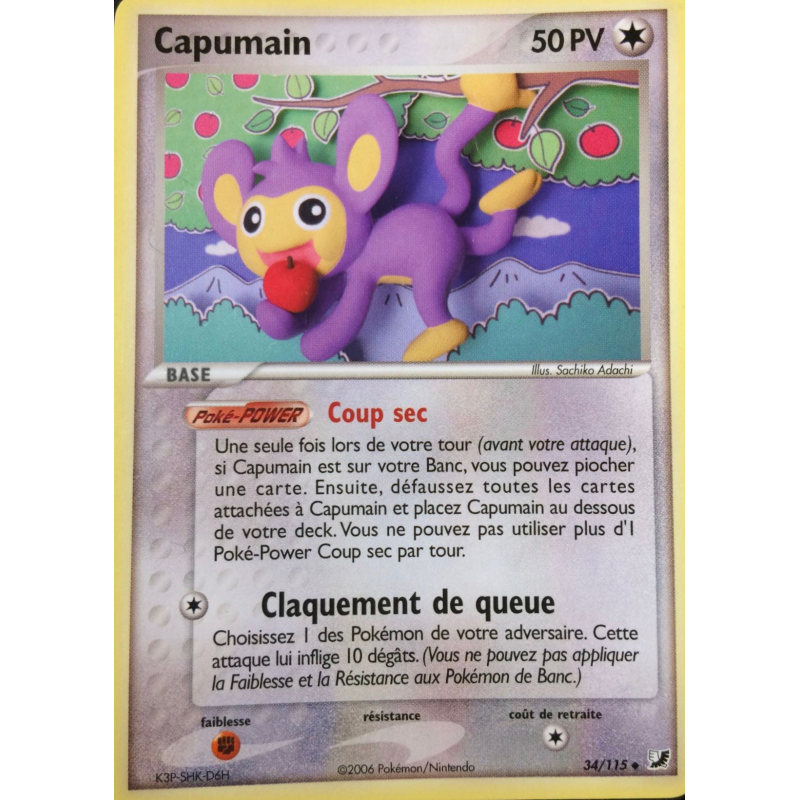 Carte Pokémon Capumain 34/115 Peu commune Forces Cachées