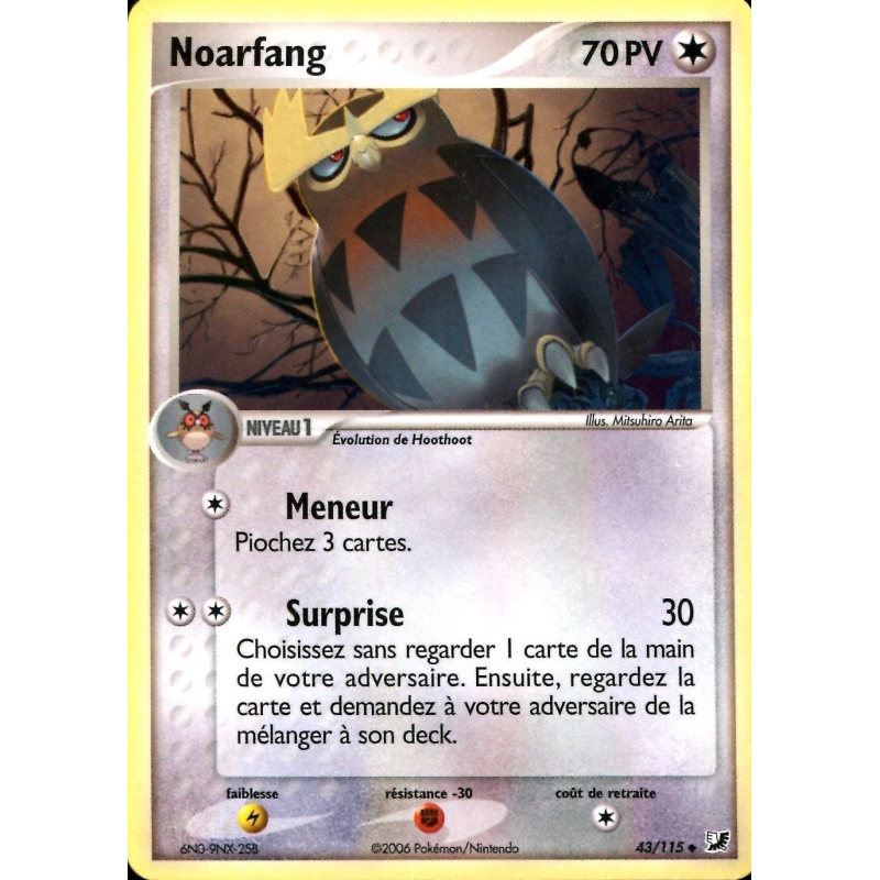 Carte Pokémon Noarfang 43/115 Peu commune Forces Cachées