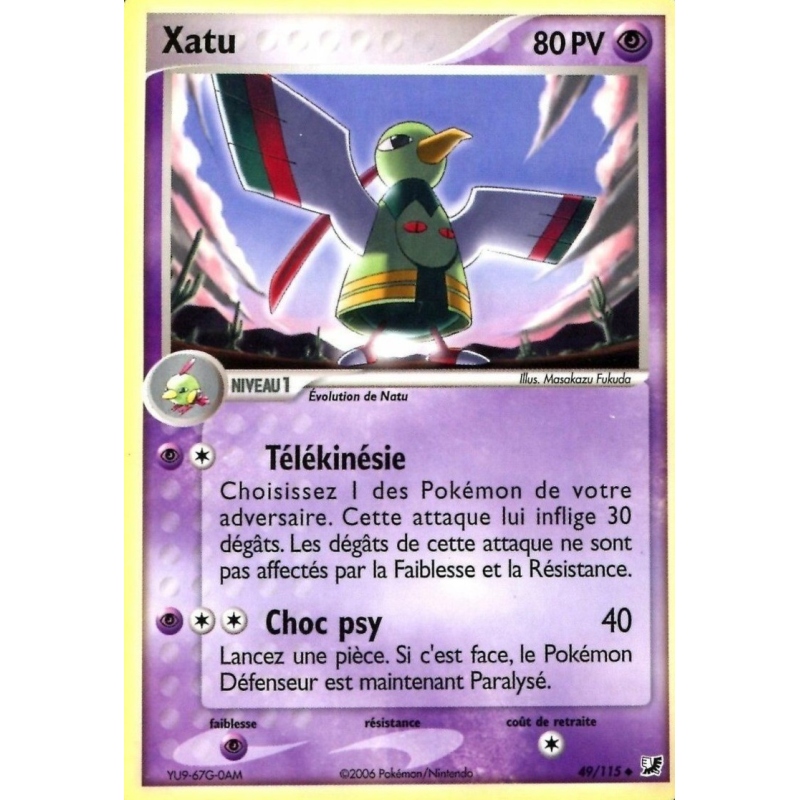 Carte Pokémon Xatu 49/115 Peu commune Forces Cachées