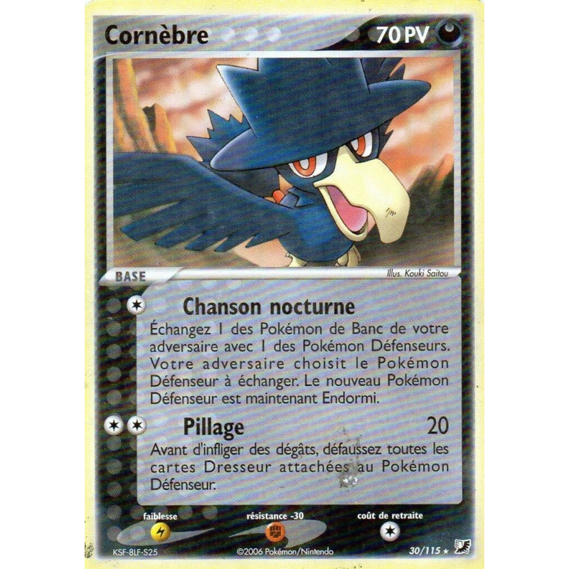 Carte Pokémon Cornèbre 30/115 Rare Forces Cachées