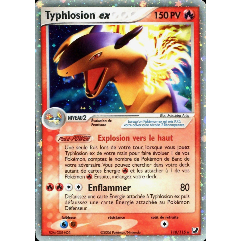 Carte Pokémon Typhlosion ex 110/115 Ultra Rare Forces Cachées