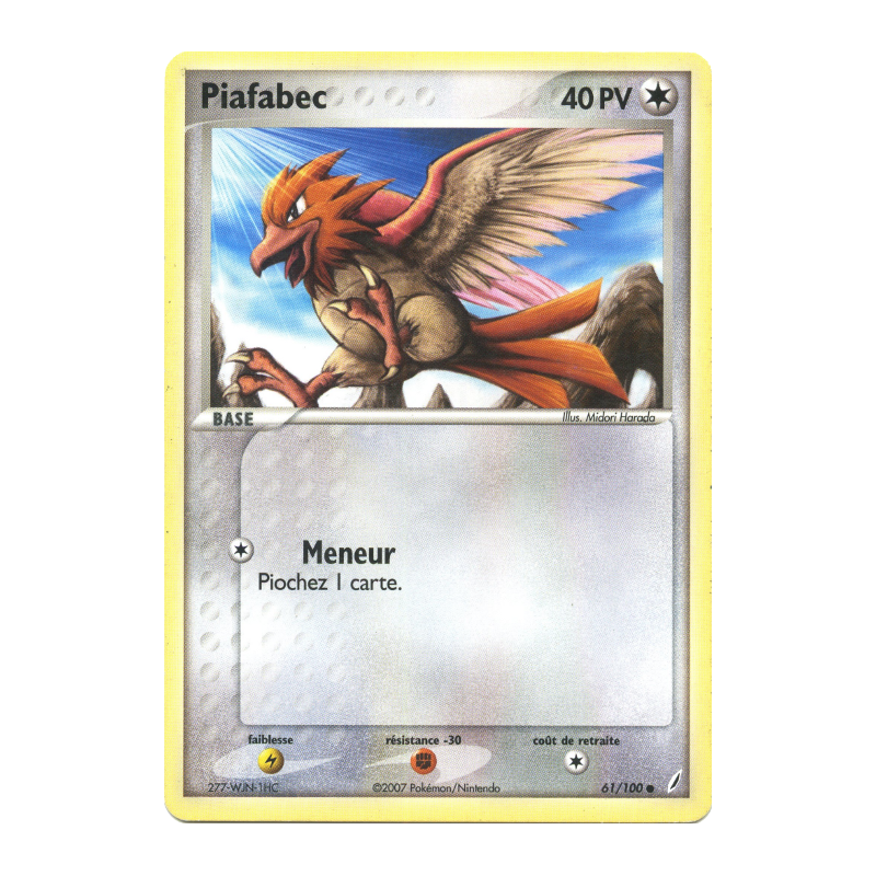 Carte Pokémon Piafabec 61/100 Commune Gardiens de Cristal