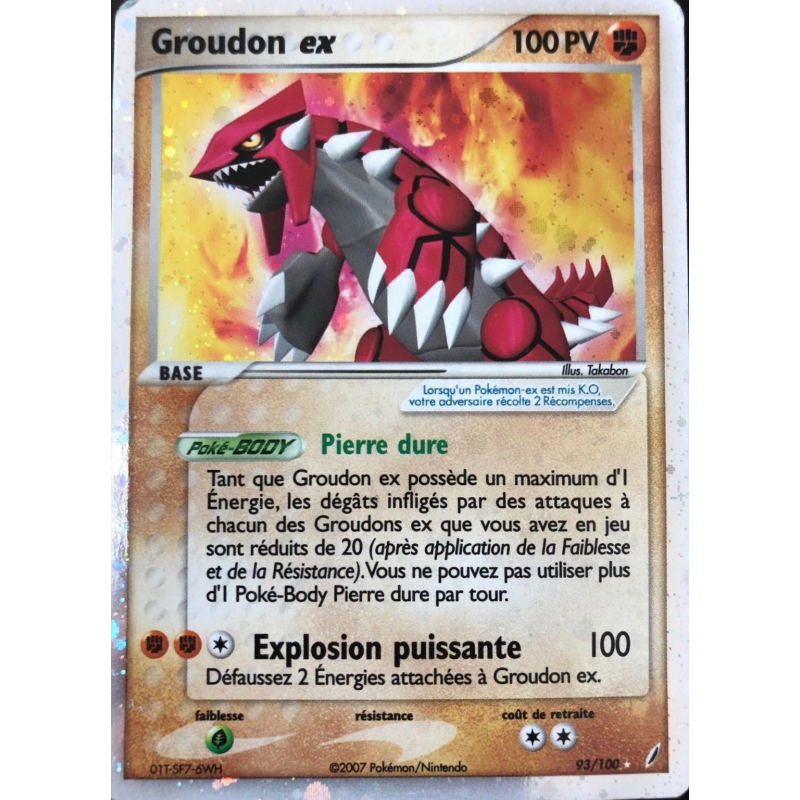 Carte Pokémon Groudon ex 93/100 Ultra Rare Gardiens de Cristal