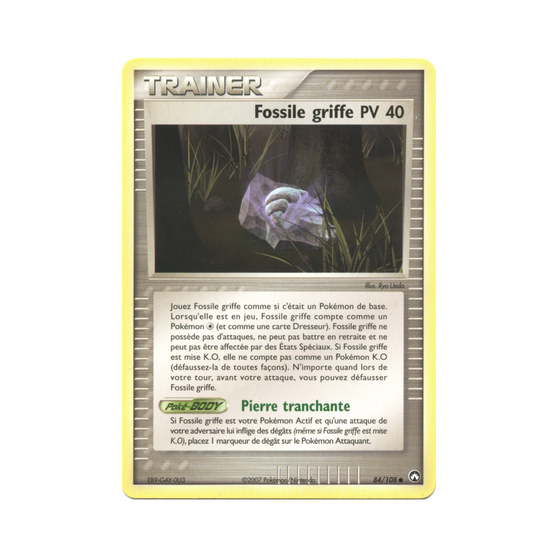 Carte Pokémon Fossile griffe 84/108 Commune Gardiens du Pouvoir